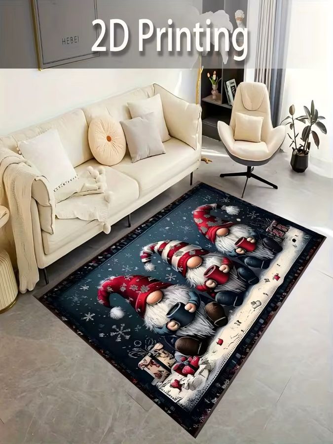 VIKAMA Weihnachtsteppich mit ästhetischem Druck für Wohnzimmer, Esszimmer und Terrasse - Bild 6