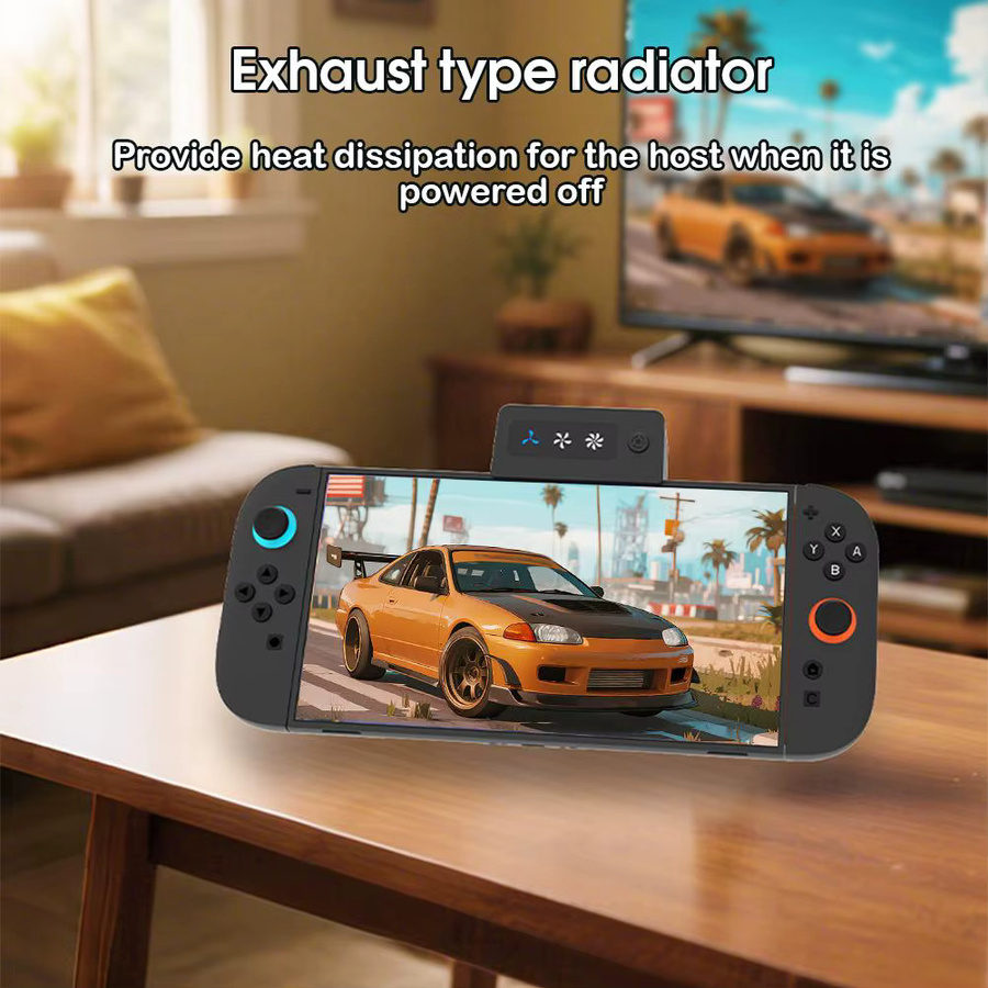 Docking Station Konsole mit Kühlungsfunktion und 2 Lüftern für Nintendo Switch in Schwarz - Bild 3