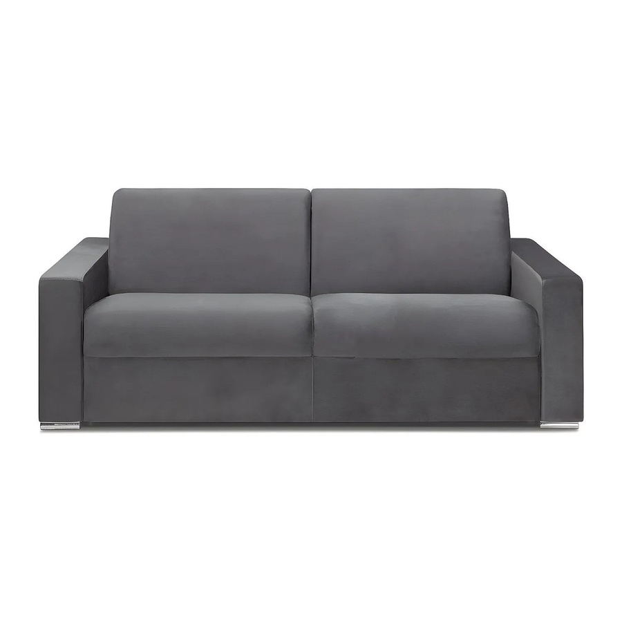 Vente-unique Schlafsofa Calito in Anthrazitgrau mit Samtbezug, Breite: 216 cm - Bild 2