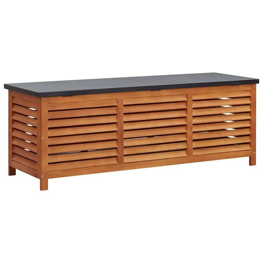 vidaXL Gartenbox aus Eukalyptus Massivholz, wetterbeständige Gartenbox für Kissen, B/T/H: 150 x 50 x 55 cm - Bild 2