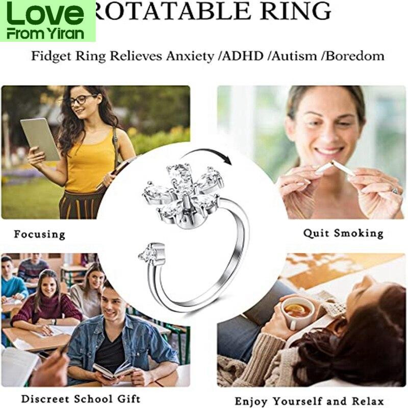 YIRAN Jewelry Finger-Spinner-Ringe Sonnenblume Anti-Stress-Ring - Bild 2
