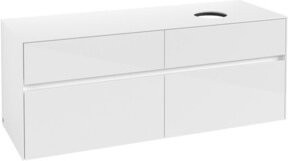 V&B Waschtischunterschrank Collaro in Glossy White mit Waschbeckenanschluss rechts, B/T/H: 140 x 54,8 x 50 cm - Bild 1