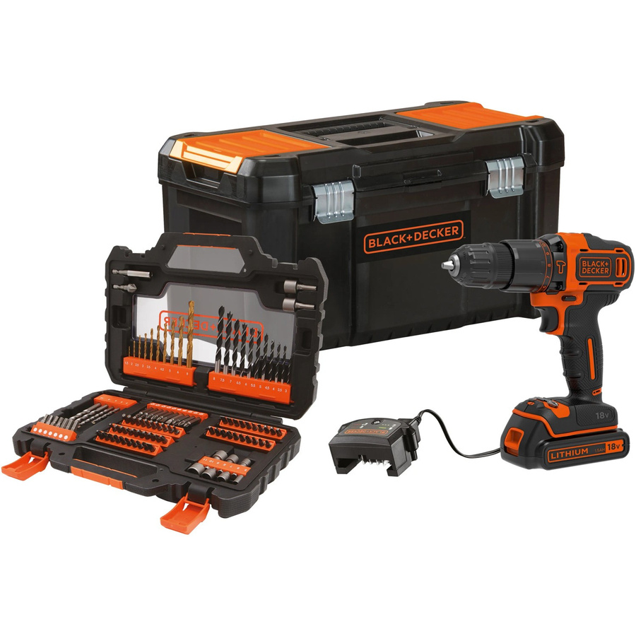 Black+Decker Akku-Schlagbohrschrauber BDCHD18S1KA 18V in Schwarz-Orange inklusive Akku - Bild 2