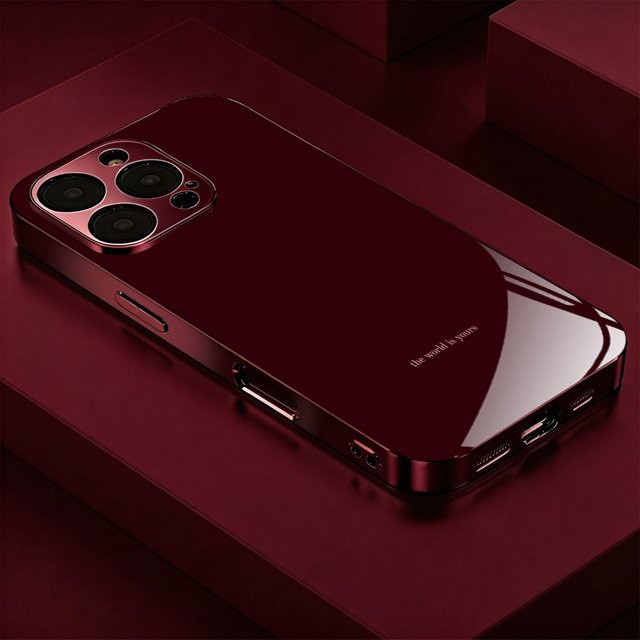 Sturzsichere Glas-Handyhülle für iPhone 17 16 15 14 13 12 11 Pro Max Plus in Rot - Bild 1