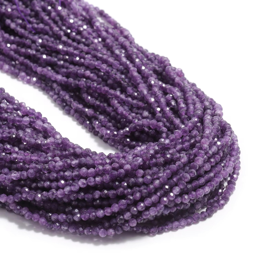 Amethyst-Glas-Abstandsperlen, 3/4 mm, Amethyst, Kristall, Unisex - Bild 3