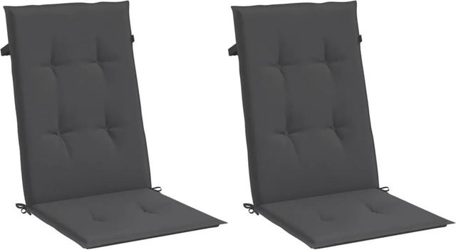 vidaXL Hochlehner-Auflagen 2er-Set Melange Anthrazit aus Polyester, B/T/H: 120 x 50 x 4 cm - Bild 1
