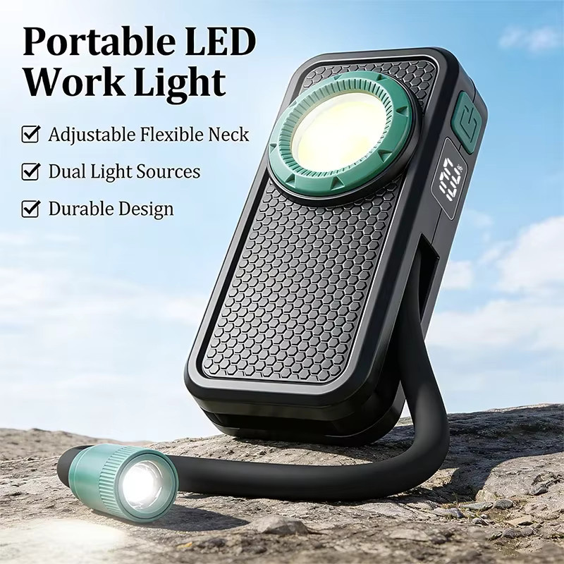 JIASHUAIXIN Wiederaufladbare COB-Taschenlampe in Schwarz für Autoreparatur und Wartung - Bild 4