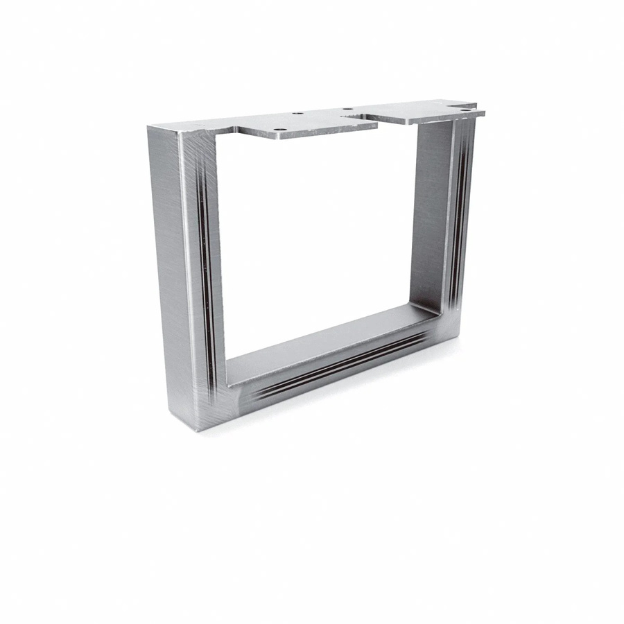 HEVVA Möbelbein GRAZ aus Rohstahl in Silber Matt, Höhe: 15 cm, Tiefe: 20 cm - Bild 2
