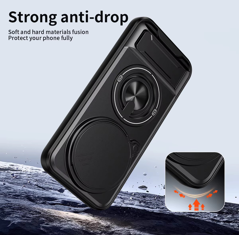 Schutzhülle für Xiaomi 17 Ultra und Redmi Note 15 Pro+ mit magnetischem Ständer, Schiebe-Kameraschutz und stoßfester Panzerung in Schwarz oder Silber - Bild 6