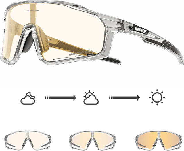 Kapvoe Sportsonnenbrille, Gold, Vollrand, Unisex, selbsttönend - Bild 1