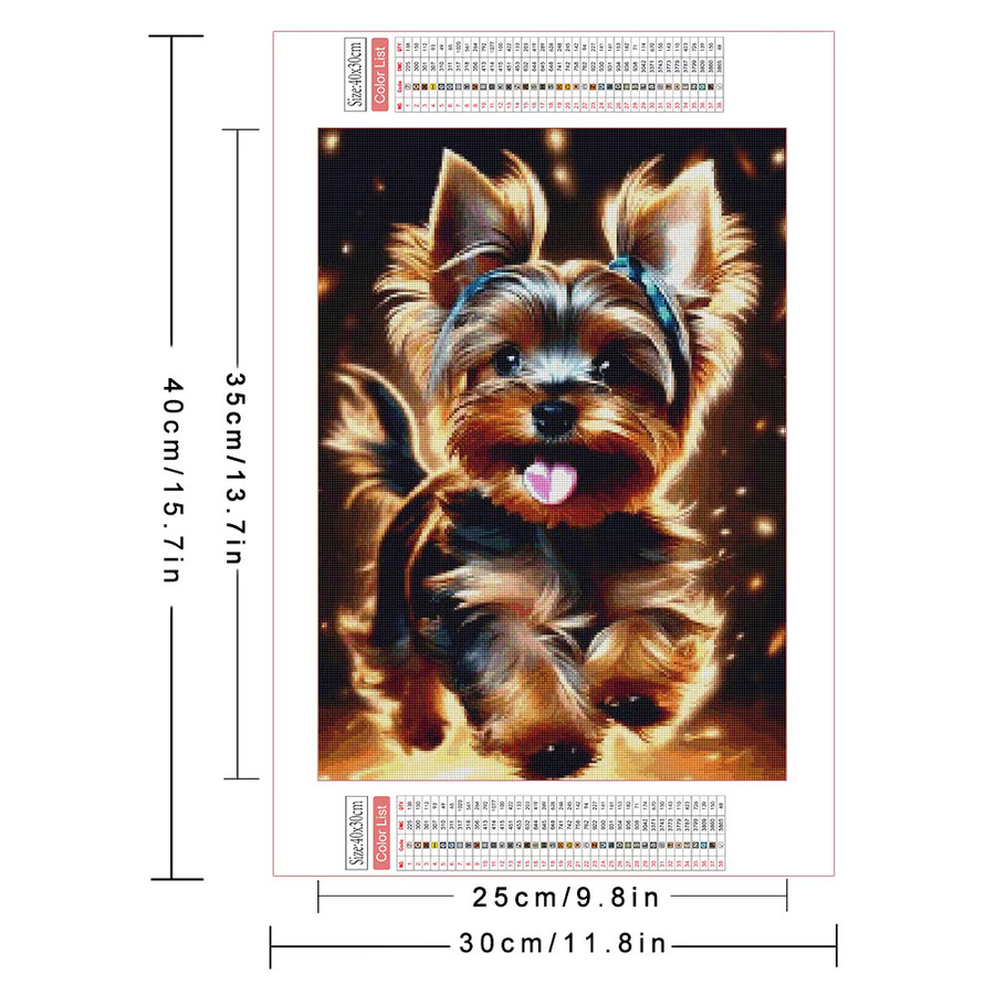 AZQSD Diamant-Gemälde Hund als Mosaik-Stickerei mit runden Strasssteinen, Multicolor, Breite: 30 cm, Höhe: 40 cm - Bild 2