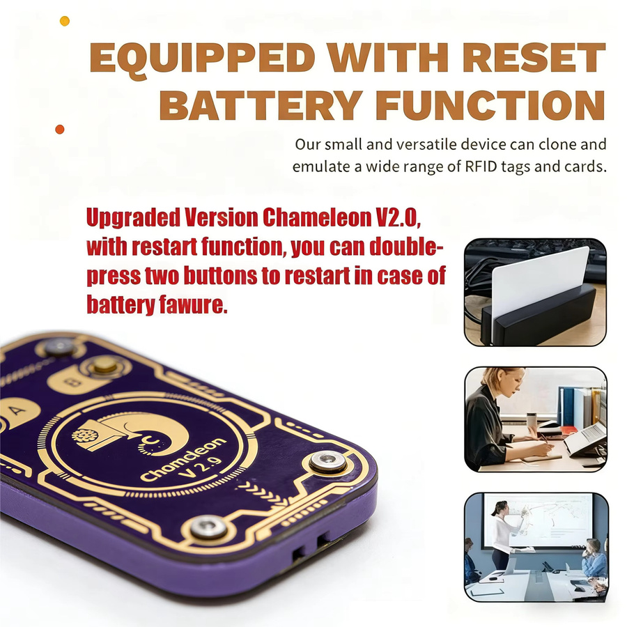 Chameleon Ultra Kontaktloser Smart-Card-Emulator NFC RFID Leser und Schreiber für ID-IC Tags in Schwarz und Lila - Bild 6