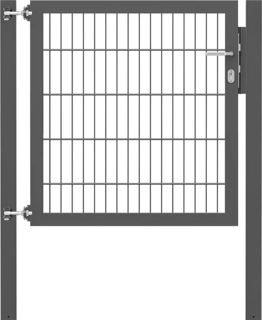 Einzeltor Flexo Plus in Anthrazit mit Pfosten, B/H: 100 x 100 cm, Pfosten B/H: 80 x 80 cm - Bild 1