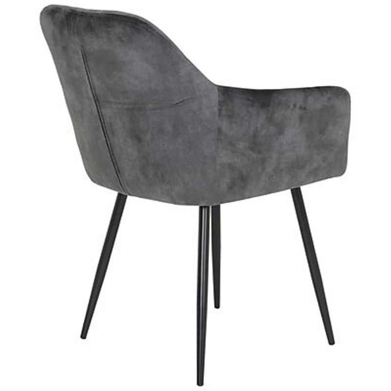 2er Set Stühle Hela in Anthrazit mit Samtvelour und Vintage-Steppung, B: 56 cm, H: 81 cm, T: 62 cm - Bild 4