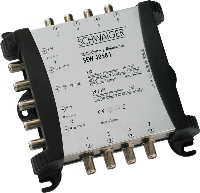 Schwaiger SAT-Multischalter 5 auf 8, Silber - Bild 2