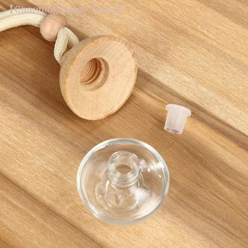 SHIDWJ Parfümflaschen aus mattiertem Glas mit Holzdeckel, 6 ml - Bild 3