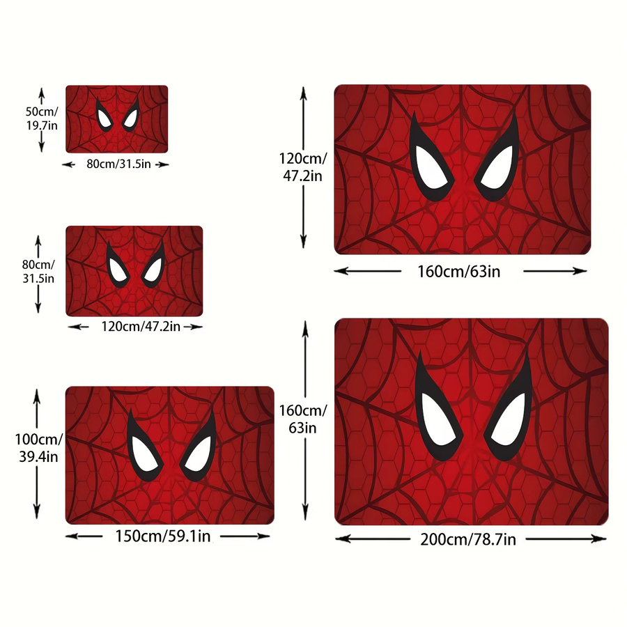 Beast Kingdom Marvel Bodenmatte mit Spider-Man, Iron Man und Hulk Motiv in Rot, B/T: 60 x 60 cm, Maschinenwaschbar - Bild 3