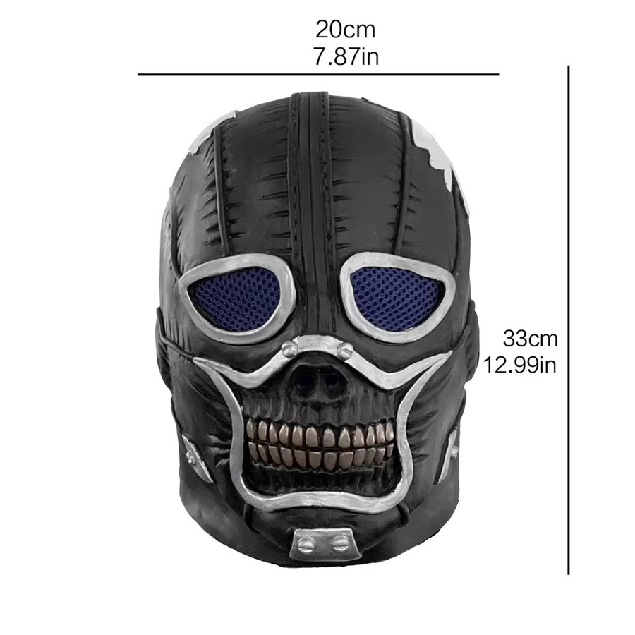Vmonke Dorohedoro Maske Cosplay, Schädel Latex Helm, Schwarz - Bild 3