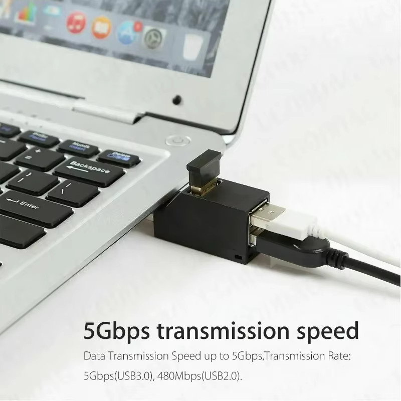 Ninth World USB 3.0 und 2.0 Hub Adapter 3-Port Inline Splitter in Schwarz für PC und Laptop - Bild 3