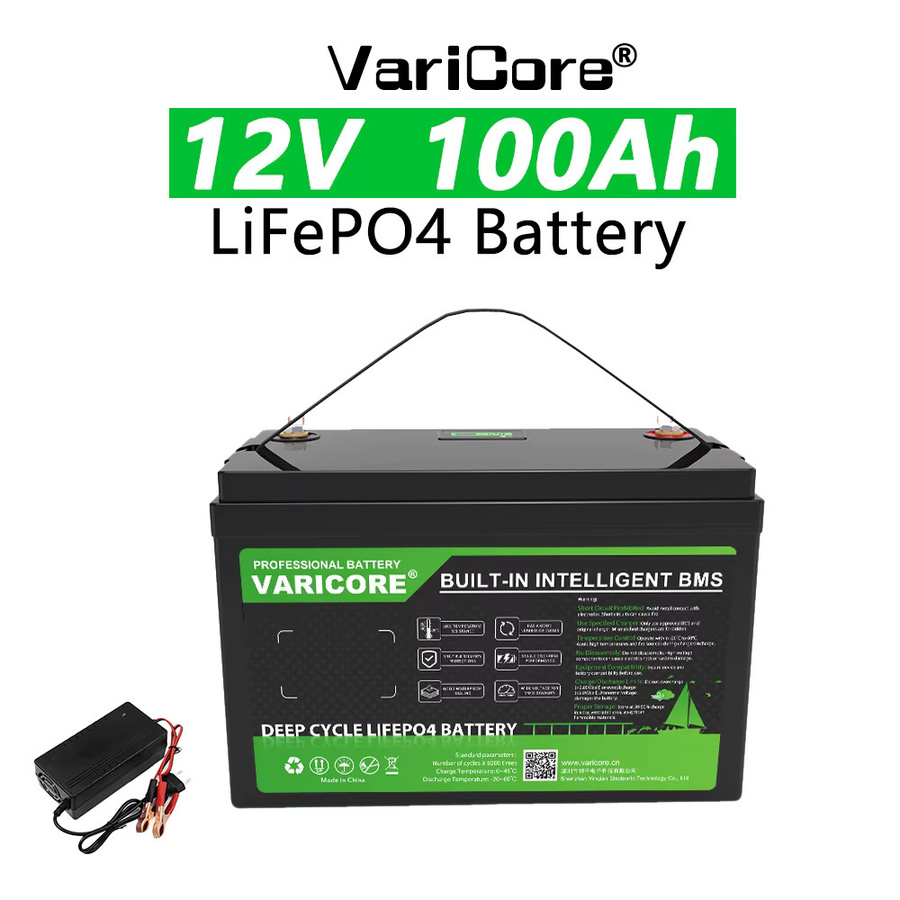 VariCore 12V 100Ah Lithium-Eisenphosphat-Batterie LiFePO4 in Schwarz mit BMS für Wohnmobil, Marine und Off-Grid-Solarsysteme - Bild 3