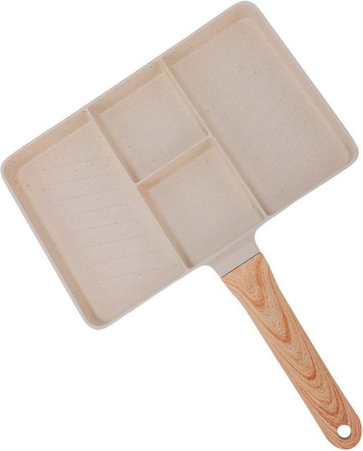 KaiSai Antihaftbeschichtete Grillpfanne mit 4 Fächern aus Keramik und Aluminium in Beige - Bild 1