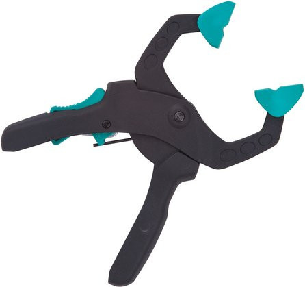 Wolfcraft Zwinge aus Kunststoff in Schwarz und Türkis, Länge: 18,5 cm - Bild 1
