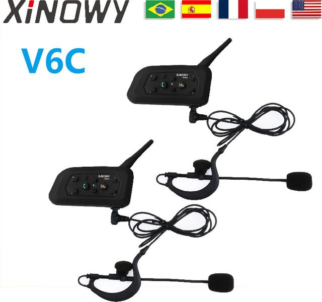 XINOWY V6C 1200M Schiedsrichter-Intercom-Headset mit Bluetooth-Kommunikation für 2-6 Gruppen in Schwarz - Bild 1