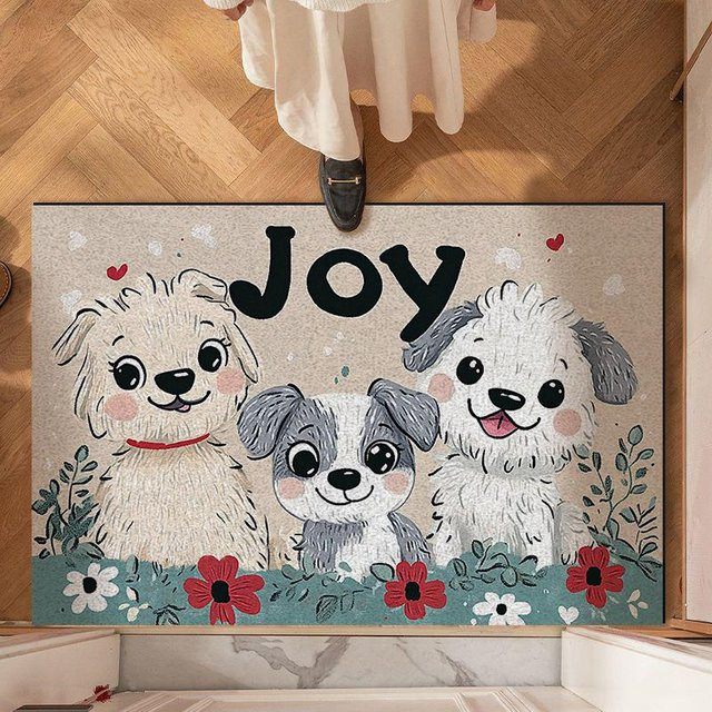 Schmutzabweisende Cartoon Eingangsbodenmatte mit Tier-Motiv, rutschfest und zuschneidbar, B/B: 40 x 60 cm, Mehrfarbig - Bild 1