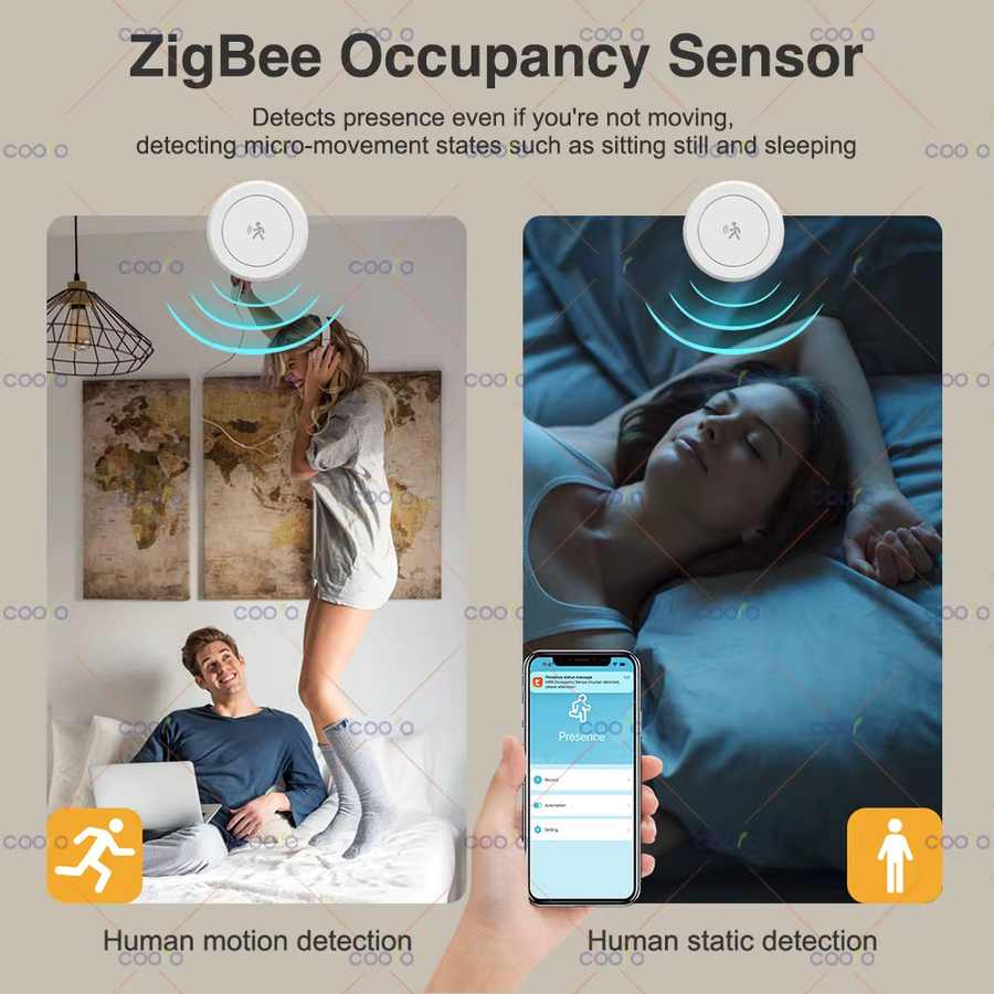 Tuya ZigBee 24G MmWave Radar Anwesenheitsdetektor MINI Bewegungssensor mit Magnetplatte in Weiß für Smart Life, Hub erforderlich - Bild 4