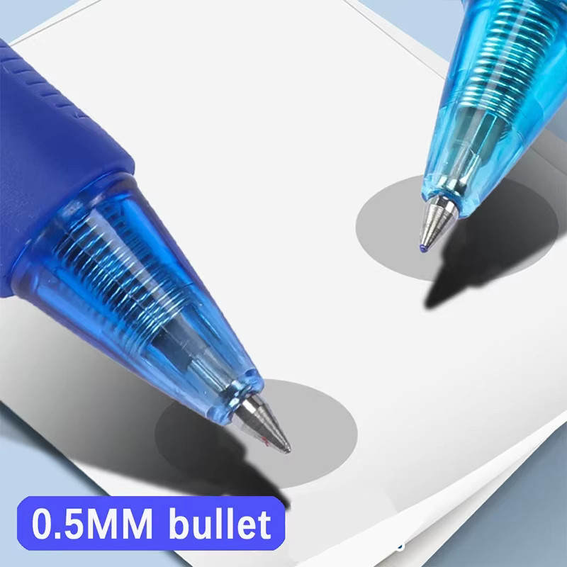 MROOFUL Radierbares Gelstift-Set mit transparentem Schaft, Blau und Schwarz, 0,5 mm für Schule und Büro - Bild 4