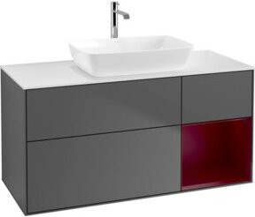 V&B Waschtischunterschrank Finion in Anthrazit mit Regal, Breite: 120 cm, Tiefe: 50,1 cm, Höhe: 50,1 cm - Bild 1