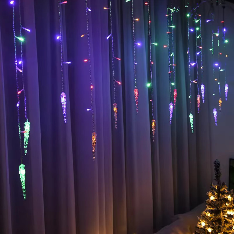 LED-Lichtervorhang Eiszapfen-Lichterkette OKAL RED EAST in Transparent für die Außenbeleuchtung im Garten und zur Weihnachtsdekoration - Bild 3