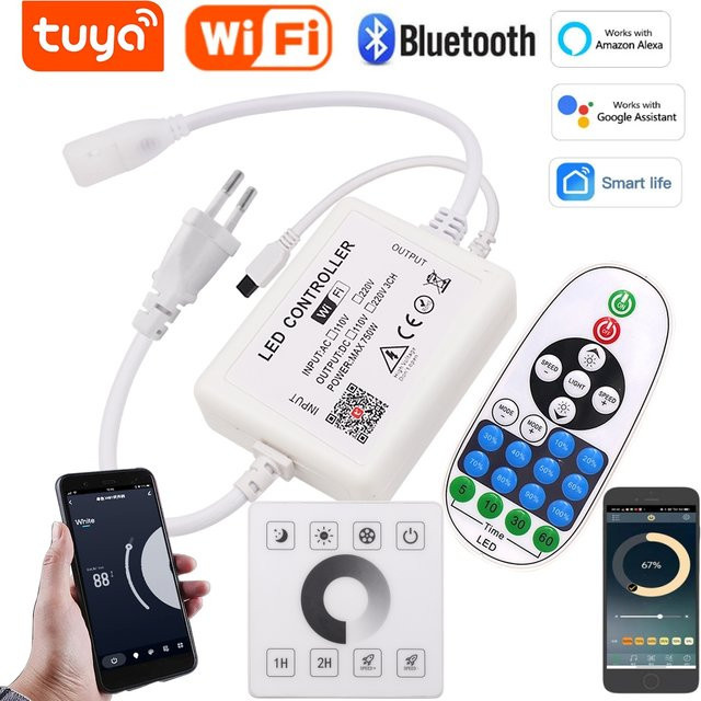 GAHADA LED Dimmer Controller mit Tuya WIFI, Bluetooth und RF Touch Panel für 8mm COB LED Streifen - Bild 1