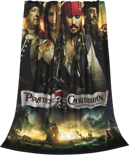 Pirates of the Caribbean Fremde Gezeiten Jack Sparrow Flanell Decke, Mehrfarbig, B x H: 127 x 152,4 cm - Bild 1