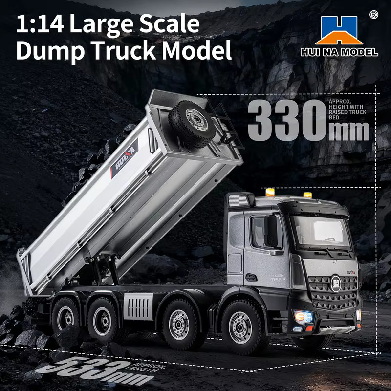 HUINA 1536PRO 1537 Muldenkipper Mixer Lkw, RC Spielzeug Modell, 1:14, Metall - Bild 2
