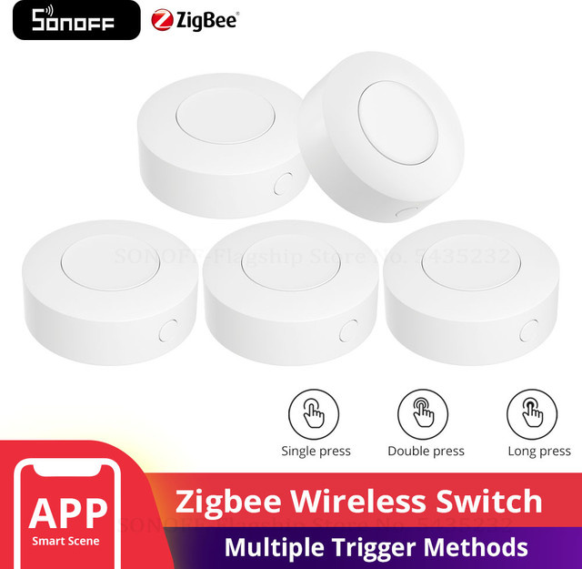 SONOFF Zigbee Drahtloser Smart Home Schalter SNZB-01P in Weiß zur Szenensteuerung kompatibel mit Alexa und SmartThings - Bild 1