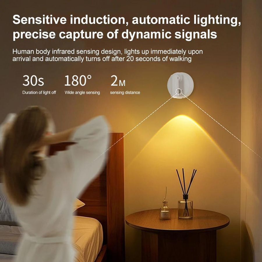 YJMP Super Lighting Kabellose LED Wandleuchte mit magnetischer Basis, USB-wiederaufladbar, dimmbar mit Touch-Schalter, Schwarz - Bild 3