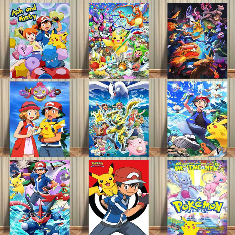 TAKARA TOMY Pokemon Wandkunst Leinwand mit Pikachu und Charizard in Multicolor im Portraitformat - Bild 3