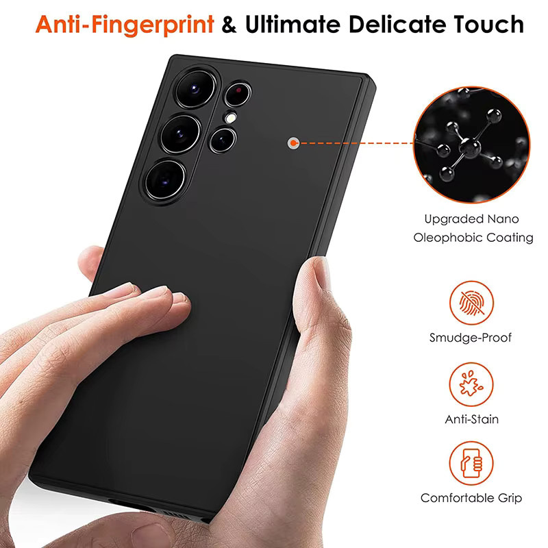 Matte Silikon Schutzhülle für Samsung Galaxy S25 Ultra S24 Ultra S23 Ultra S23 Plus S21 FE in Schwarz - Bild 5