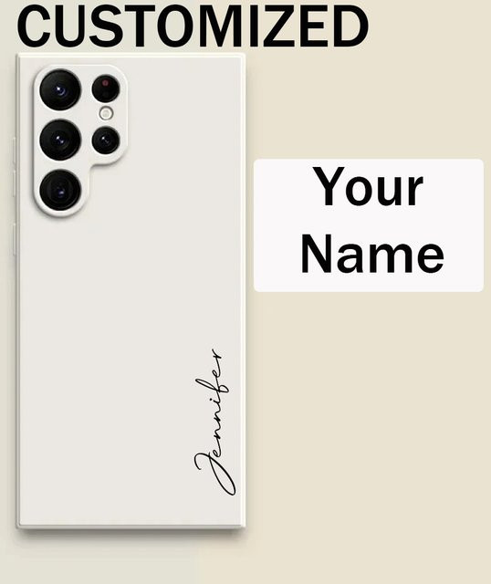 Personalisierte Silikon Schutzhülle mit Namensinitialen für Samsung Galaxy S24 Ultra Plus und Galaxy S24 Plus in Grün und Weiß - Bild 1