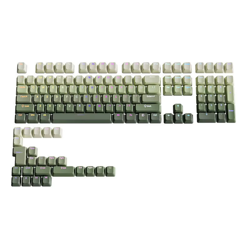 FSWHBY Green Grape PBT-Tastenkappen im Cherry-Profil mit RGB-Hintergrundbeleuchtung für mechanische MX-Switches, 130-teiliges Set in Grün - Bild 3