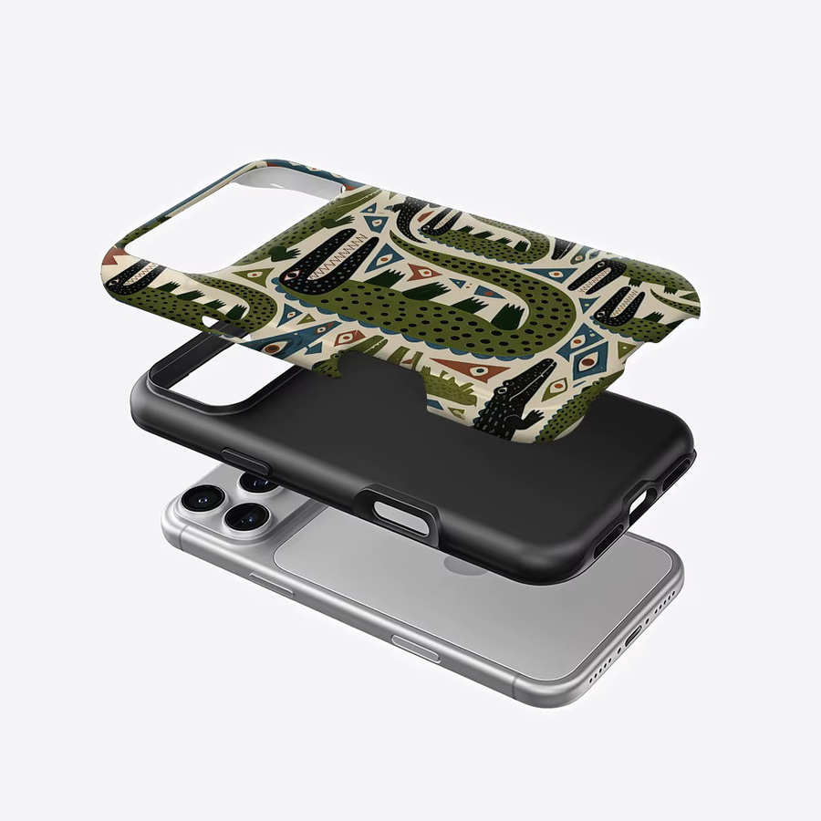 Aurea Case Matte Bumper MagSafe Schutzhülle für iPhone mit Krokodil-Design in Multicolour - Bild 2