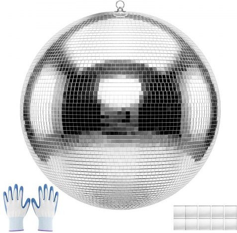 VEVOR Spiegelkugel Discokugel in Silber mit Aufhängering für Party und DJ, Durchmesser: 60 cm - Bild 1