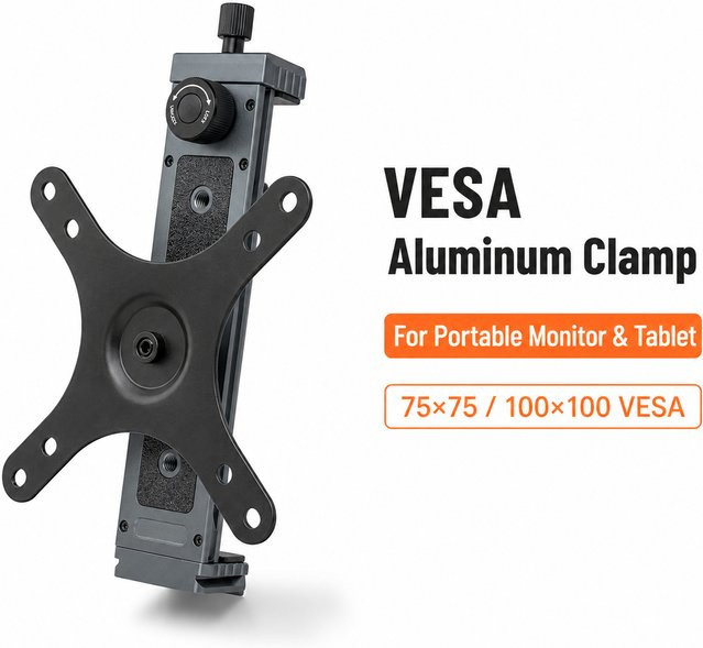 VBNM Tragbare Monitorhalterung aus Aluminium-Legierung mit Klemmhalterung für 6,8 bis 18 Zoll Bildschirme und Tablets, VESA 75x75 mm und 100x100 mm - Bild 1