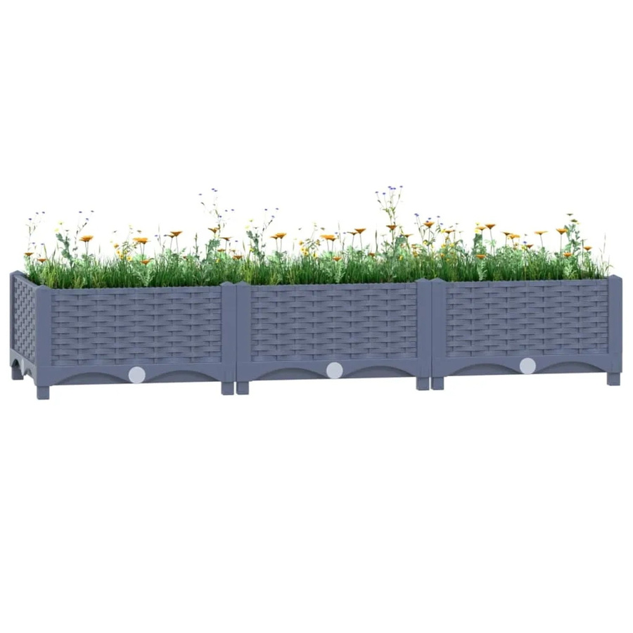 furnicato Hochbeet aus Polypropylen in Grau, B/T/H: 120 x 40 x 23 cm - Bild 2