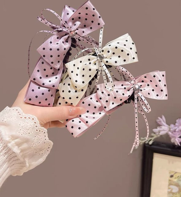 Haimeikang Haarspange mit Polka Dots und Schleife, Damen - Bild 1