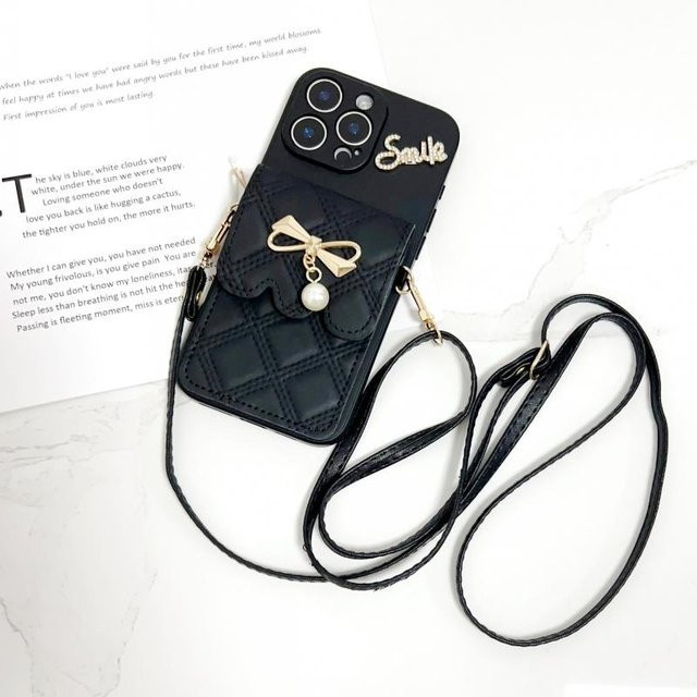 Strap Geldbörsenhülle für Motorola Moto Edge 60 Fusion 50 Pro G86 G56 G54 G85 G96 EDGE 40 Neo mit Kartenfach und Crossbody-Lanyard aus Leder in Schwarz und Transparent - Bild 1