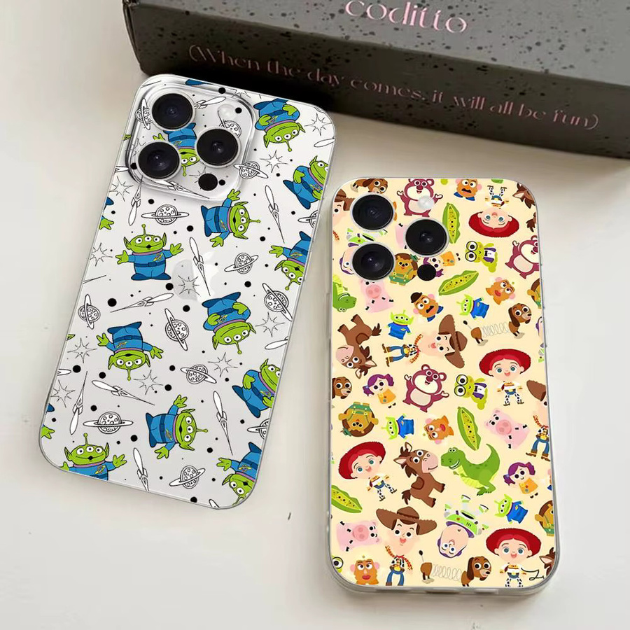 Mesuca Amine T-Toys Storys Handyhülle für iPhone 17 16 15 14 13 12 11 Pro Max Plus, Transparent/Multicolor - Bild 2