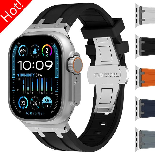 CAOWTAN Uhrenarmband Silikon, Schwarz, Unisex - Bild 1