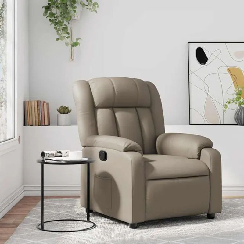 Modern Relaxsessel von vidaxl in Braun und Beige aus Kunstleder mit Metallgestell - Bild 1